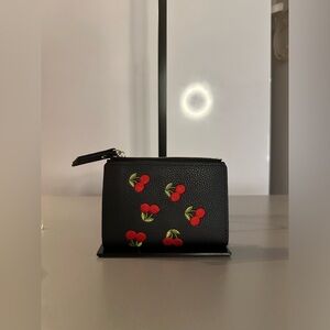 Cherry Zip Mini Wallet NWOT